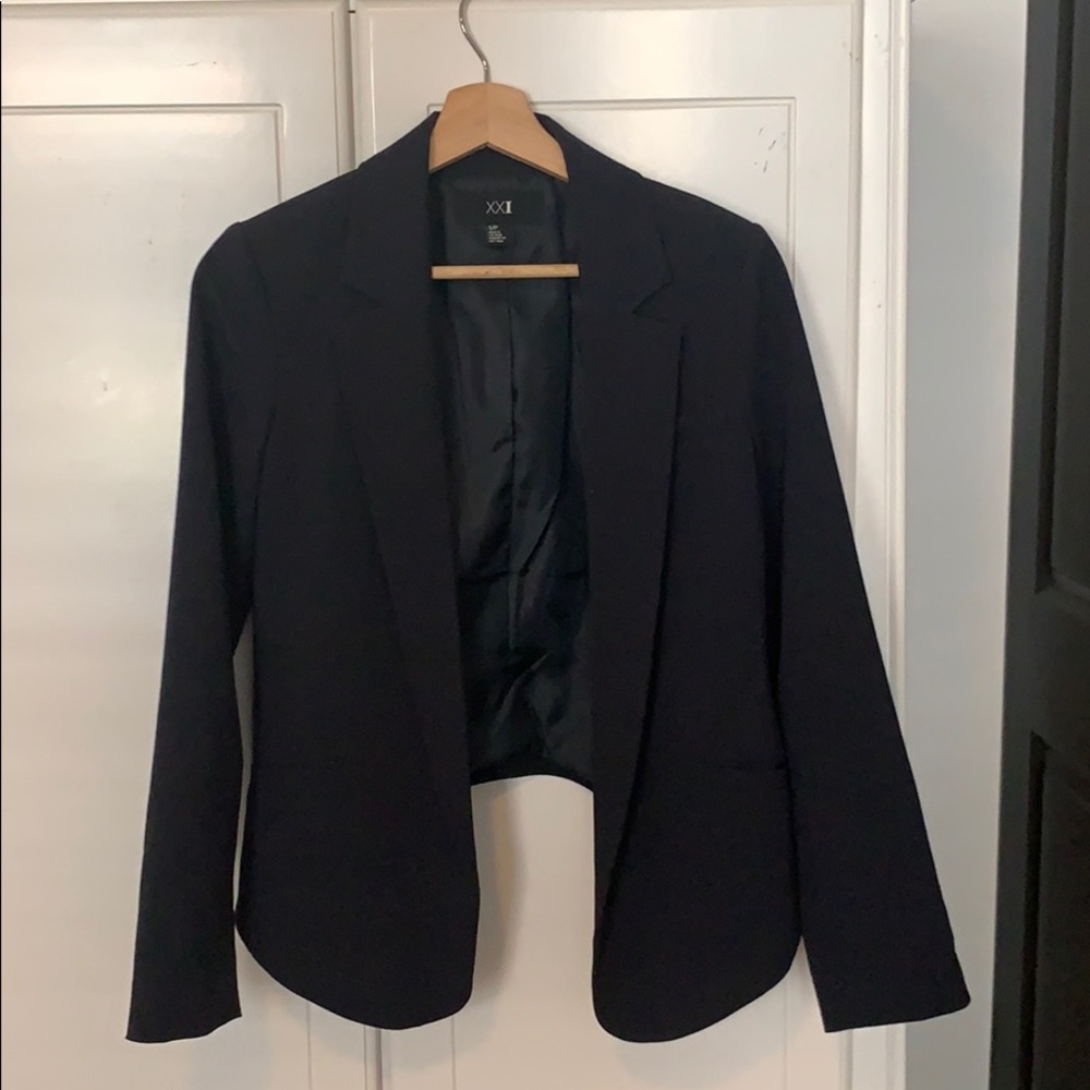 Forever 21 Navy Blue High-Back Blazer